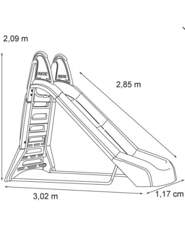 FEBER Wielka Zjeżdżalnia Ogrodowa ze ślizgiem wodnym 285 cm