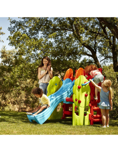 FEBER Plac zabaw ze zjeżdżalnią i stolikiem Wood House