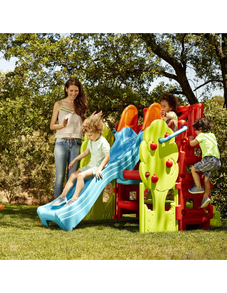 FEBER Plac zabaw ze zjeżdżalnią i stolikiem Wood House