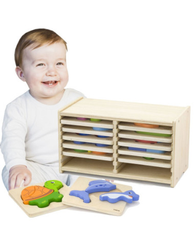 Viga Toys  Puzzle drewniane 12 plansz