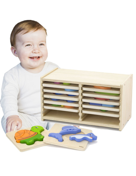 Viga Toys  Puzzle drewniane 12 plansz