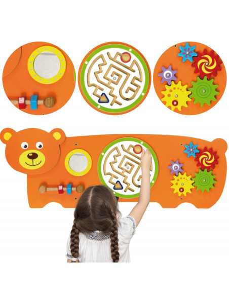 Viga Toys Sensoryczna tablica Manipulacyjna Miś