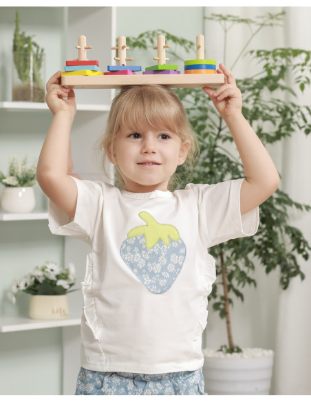 Drewniane klocki Viga Toys z sorterem kształtów