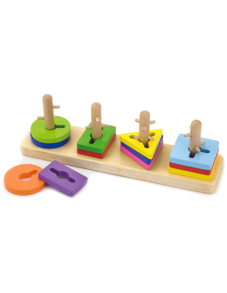 Drewniane klocki Viga Toys z sorterem kształtów