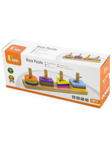 Drewniane klocki Viga Toys z sorterem kształtów