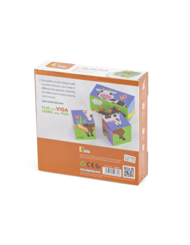 Drewniana układanka Farma Puzzle Viga Toys 4 klocki