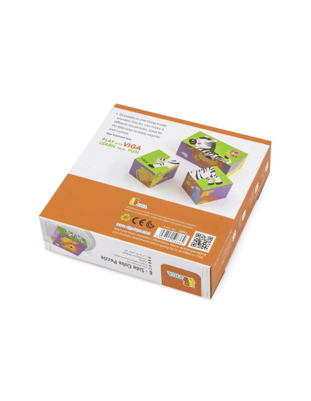 Viga Drewniana układanka Zoo Puzzle  4 klocki