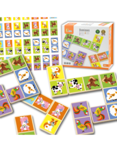 Drewniana gra Domino Farma Viga Toys 28 elementów