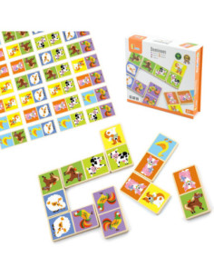 Drewniana gra Domino Farma Viga Toys 28 elementów 2