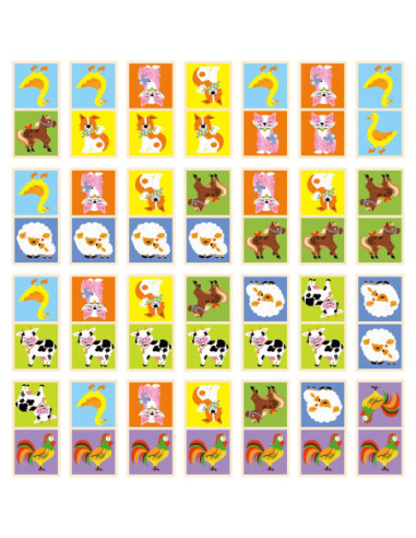 Drewniana gra Domino Farma Viga Toys 28 elementów