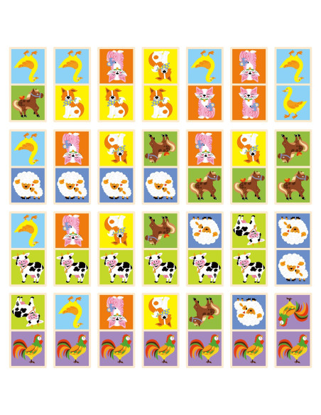 Drewniana gra Domino Farma Viga Toys 28 elementów