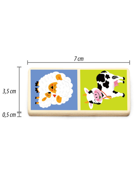 Drewniana gra Domino Farma Viga Toys 28 elementów