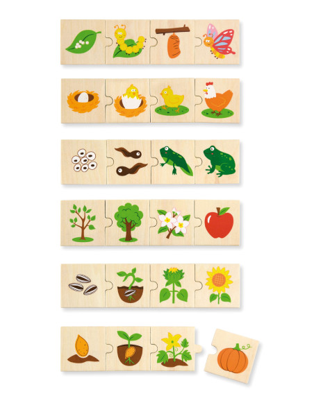 Drewniane Puzzle Rosnące zwierzątka i rośliny Viga Toys