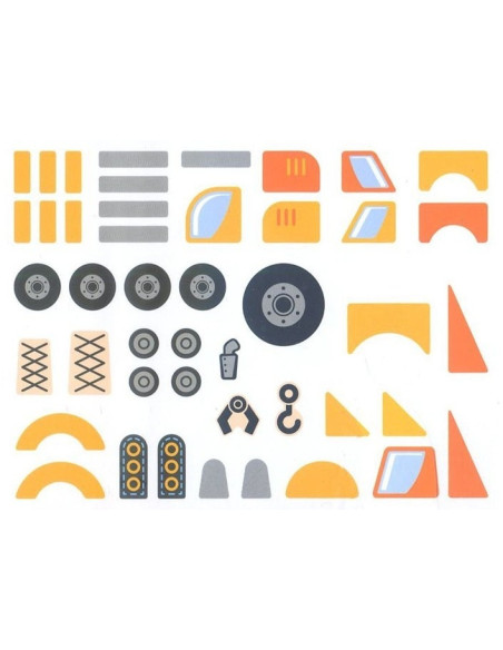 Drewniana Przybijanka Pojazdy budowlane 45 elementów Viga Toys