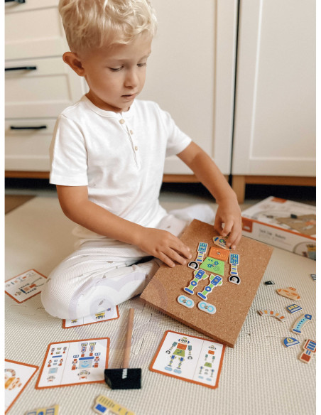 Drewniana Przybijanka Roboty 45 elementów Viga Toys