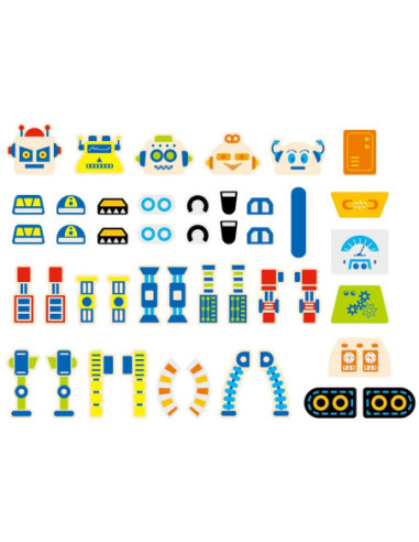 Drewniana Przybijanka Roboty 45 elementów Viga Toys