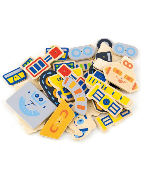 Drewniana Przybijanka Roboty 45 elementów Viga Toys