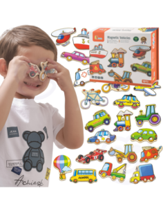 Drewniany zestaw magnesów Pojazdy Viga Toys