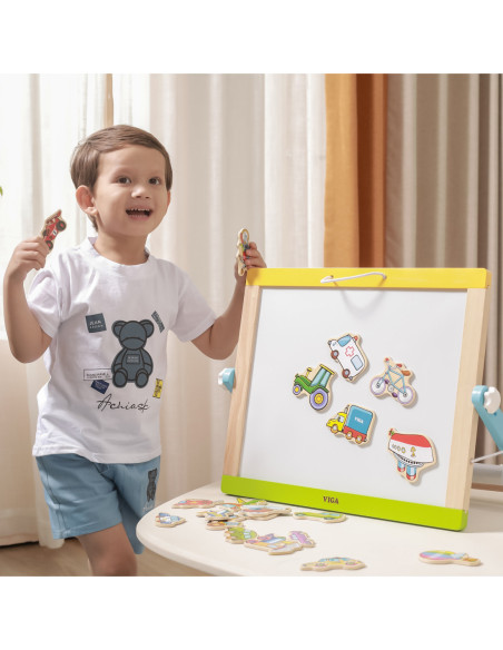 Drewniany zestaw magnesów Pojazdy Viga Toys