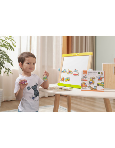 Drewniany zestaw magnesów Pojazdy Viga Toys