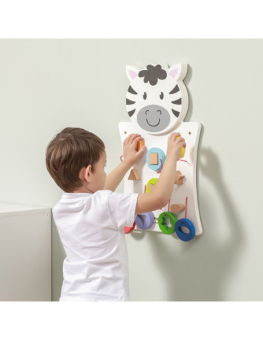 Drewniana Gra Dopasuj kształty Zebra Viga Toys