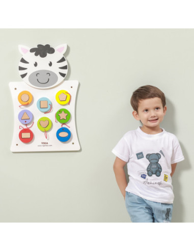 Drewniana Gra Dopasuj kształty Zebra Viga Toys