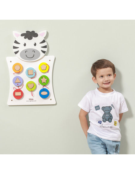 Drewniana Gra Dopasuj kształty Zebra Viga Toys