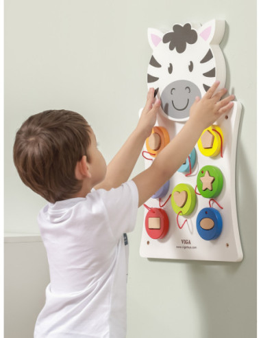 Drewniana Gra Dopasuj kształty Zebra Viga Toys