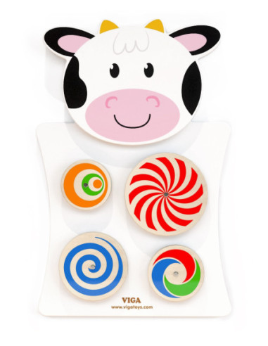 Drewniana Gra ścienna Wzory Krówka Viga Toys