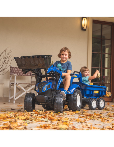 Falk Traktor na pedały New Holland z przyczepą oraz łyżką i koparką