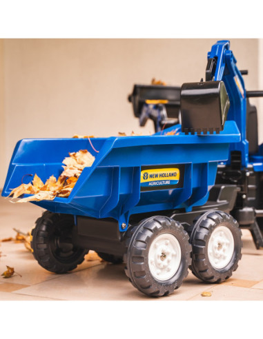 Falk Traktor na pedały New Holland z przyczepą oraz łyżką i koparką