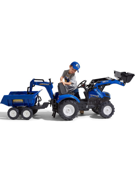 Falk Traktor na pedały New Holland z przyczepą oraz łyżką i koparką
