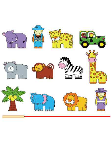 Viga Drewniana przeplatanka Klocki Zoo