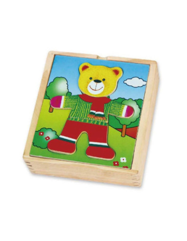 Viga Drewniane Puzzle Układanka Ubierz Misia