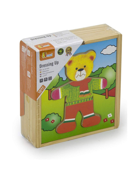 Viga Drewniane Puzzle Układanka Ubierz Misia