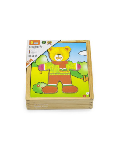Viga Drewniane Puzzle Układanka Ubierz Misia