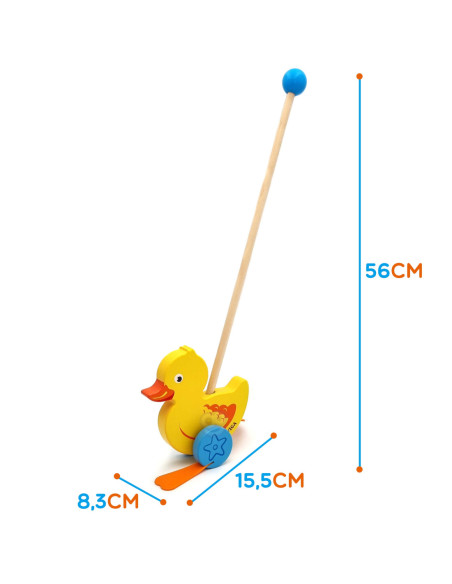 Viga Toys Drewniany Pchacz Kaczuszka