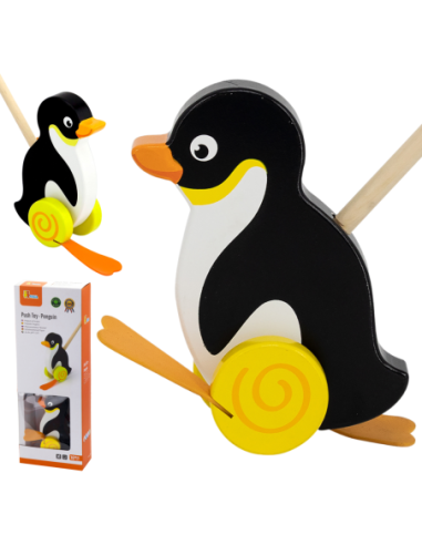 Viga Toys Drewniany Pchacz Pingwin