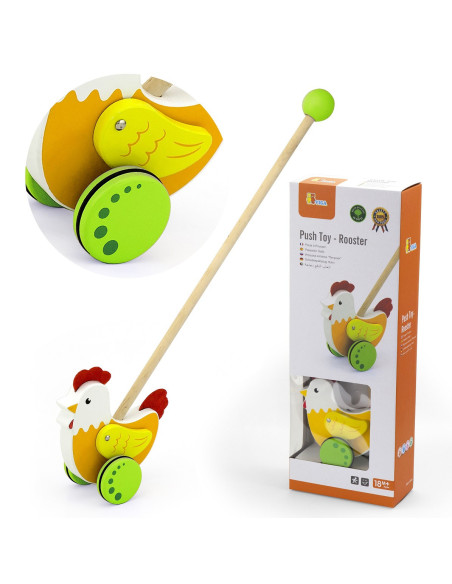 Viga Toys Drewniany Pchacz Kogucik