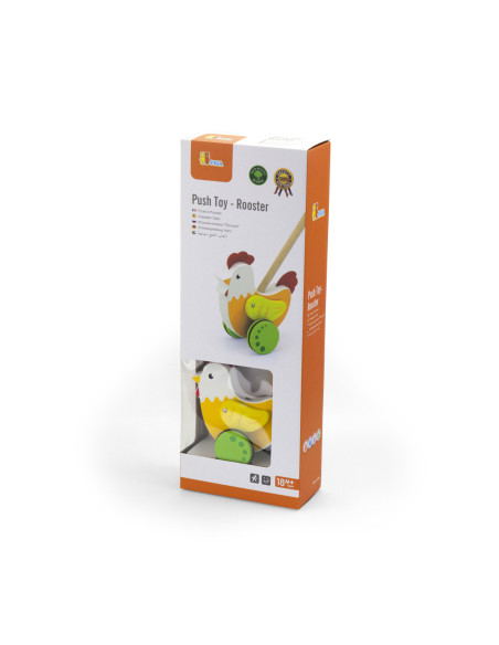 Viga Toys Drewniany Pchacz Kogucik