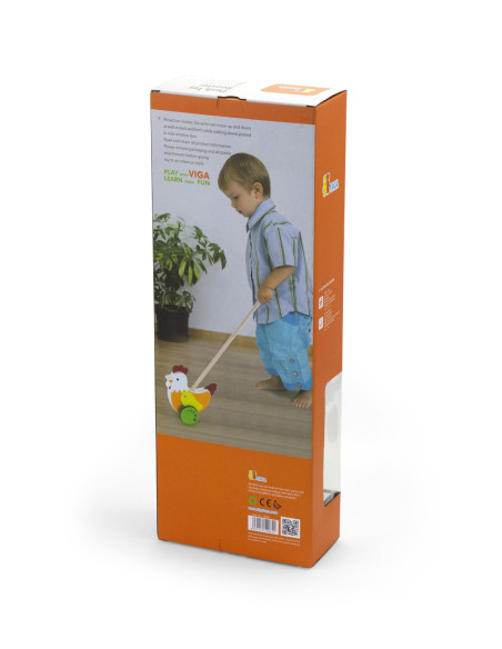 Viga Toys Drewniany Pchacz Kogucik
