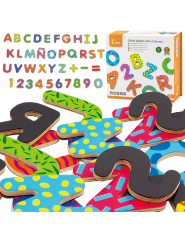Viga Drewniany Zestaw Magnetyczny Literki i cyferki
