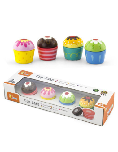 Viga Drewniane Ciasteczka Babeczki 6 szt