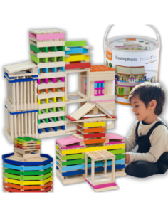 VIGA Wooden Building Blocks Buildings