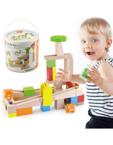 Viga Drewniany Tor na kulki Kulodron 49 elementów