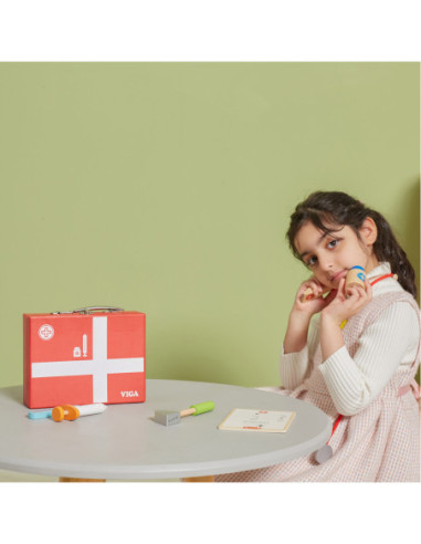 Viga Drewniany zestaw małego lekarza w walizce