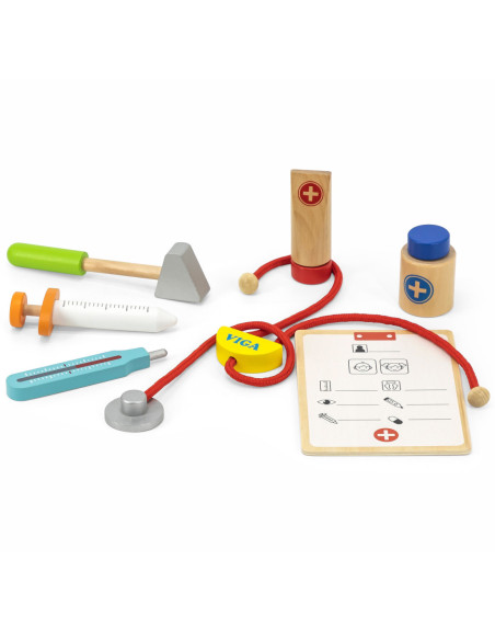 Viga Drewniany zestaw małego lekarza w walizce