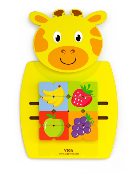 Sensoryczna tablica manipulacyjna Żyrafa drewniana Viga Toys