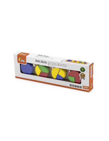 Drewniana Układanka Viga Klocki Matematyczne Ułamki 11 Elementów