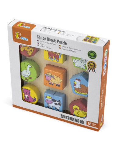 Puzzle Edukacyjne Drewniane Viga Zwierzęta